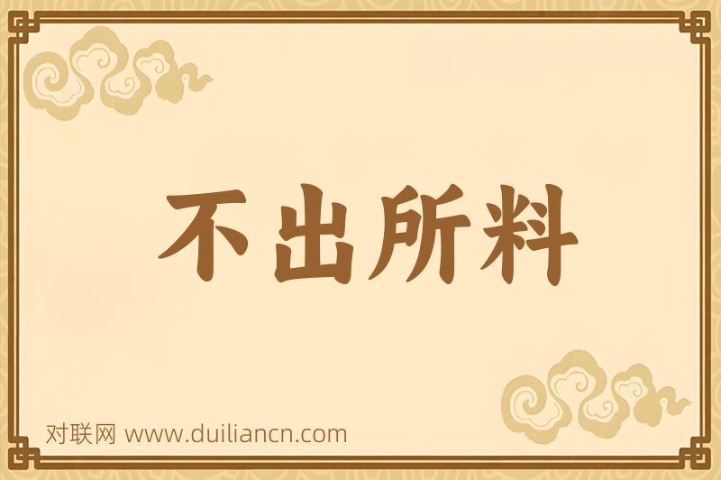 不出所料词语的意思