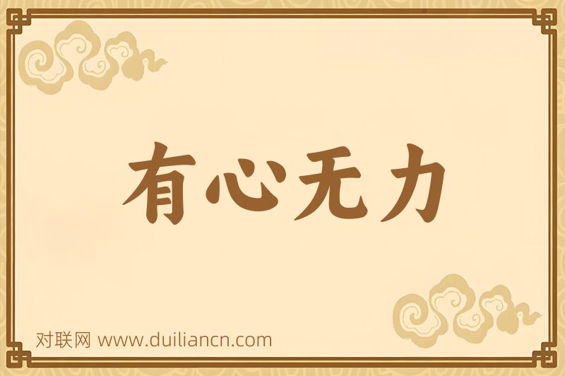 有心无力词语的意思