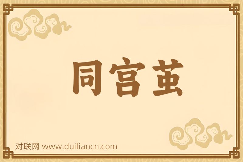 同宫茧词语的意思