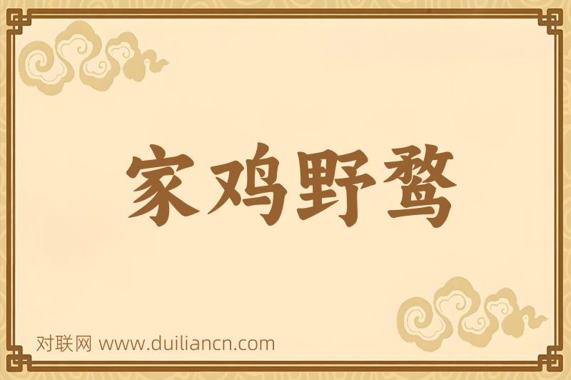 家鸡野鹜词语的意思