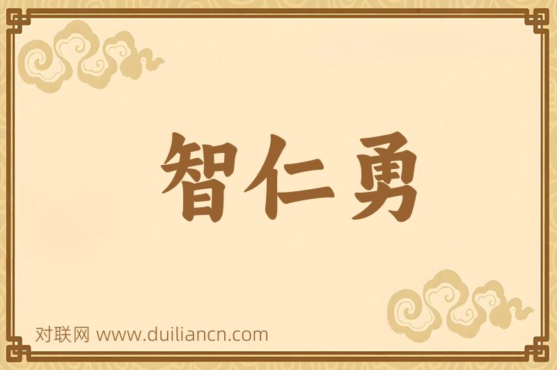 智仁勇词语的意思