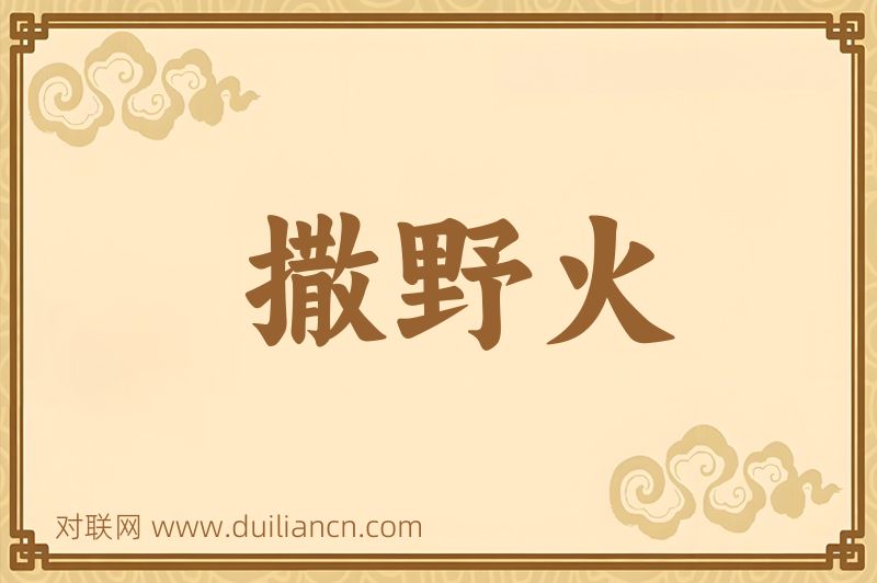 撒野火词语的意思