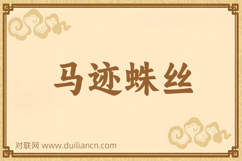 马迹蛛丝词语的意思