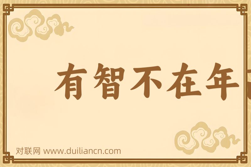 有智不在年高词语的意思