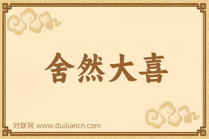 舍然大喜词语的意思