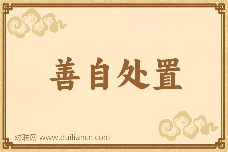 善自处置词语的意思