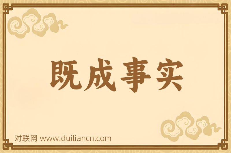 既成事实词语的意思