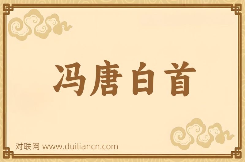 冯唐白首词语的意思