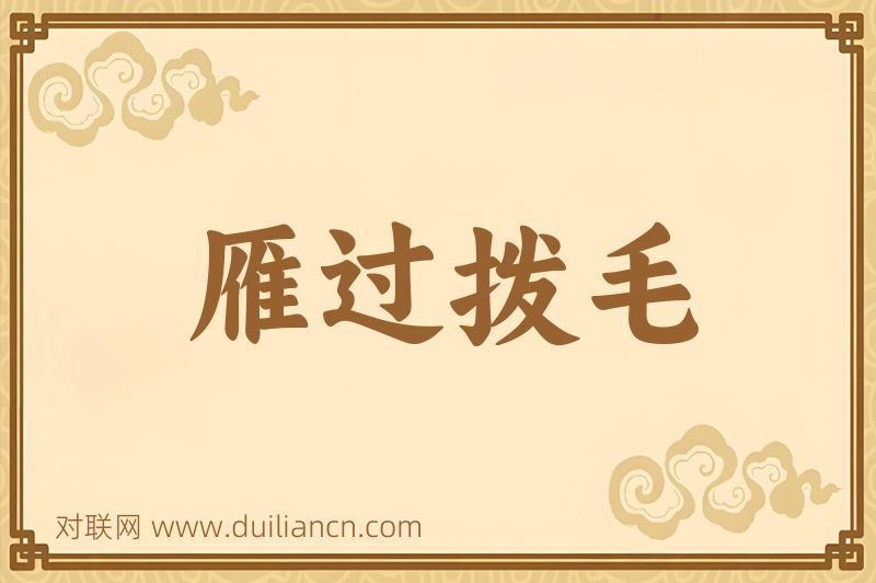 雁过拨毛词语的意思