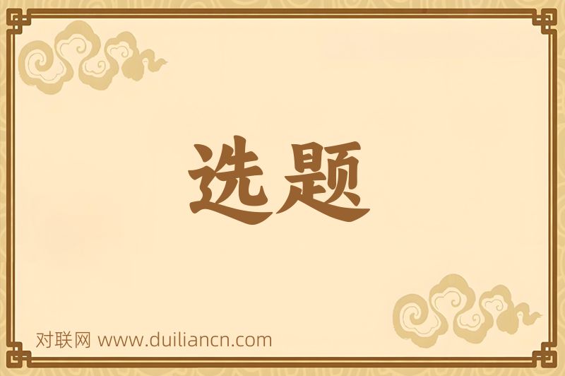 选题词语的意思