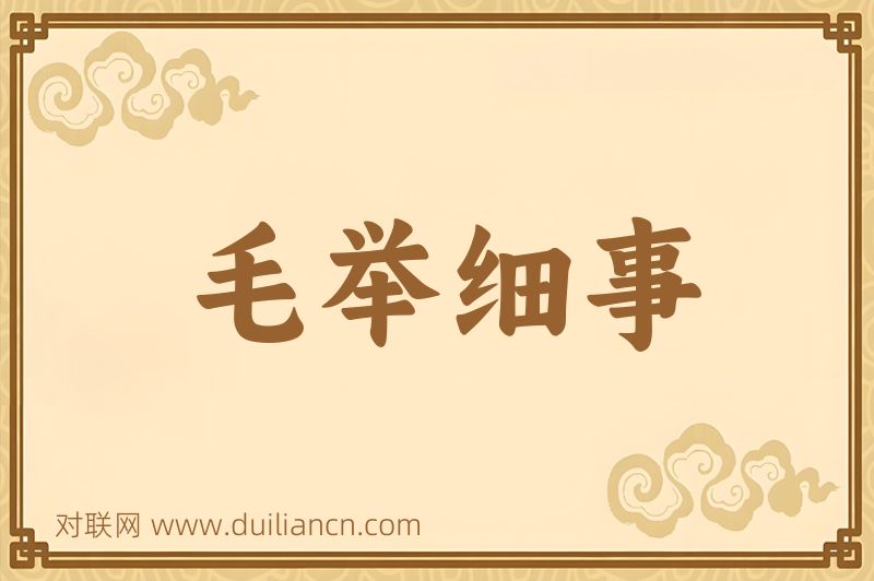 毛举细事词语的意思
