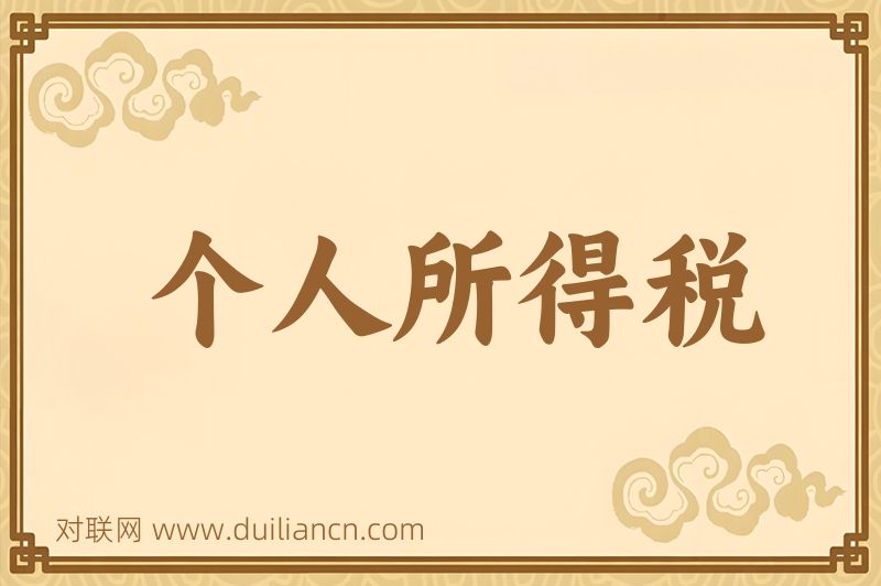 个人所得税词语的意思