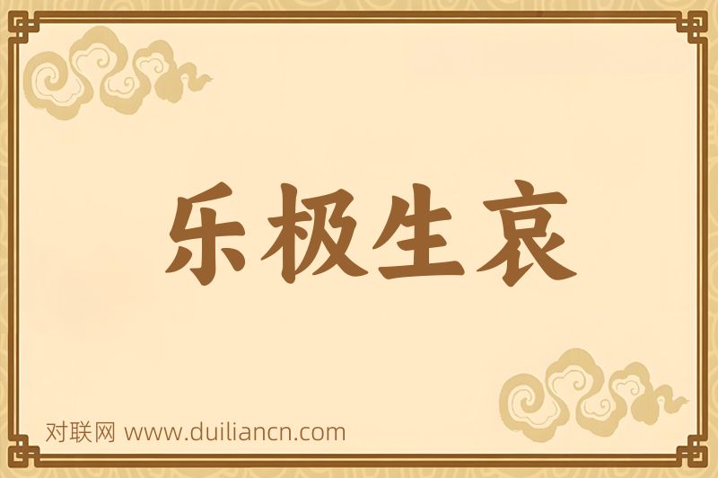 乐极生哀词语的意思