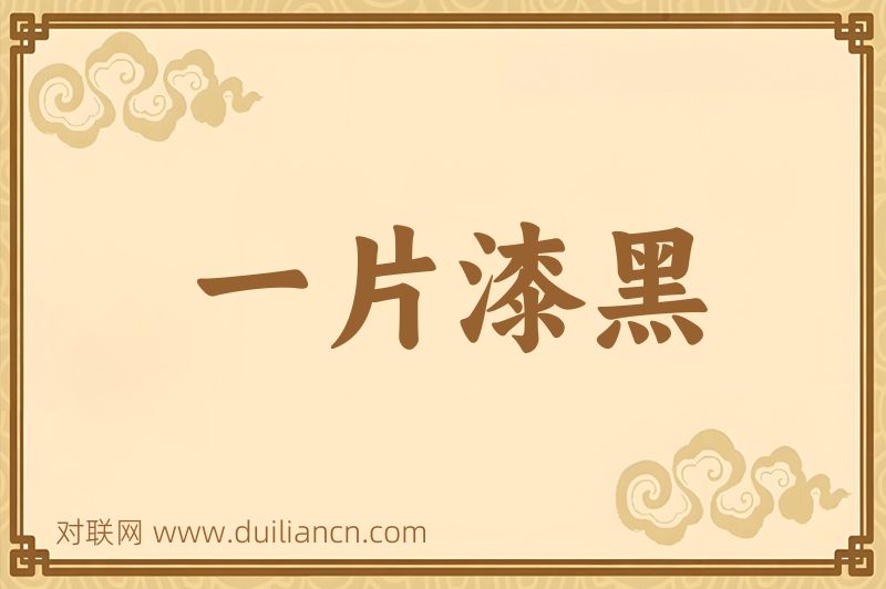 一片漆黑词语的意思