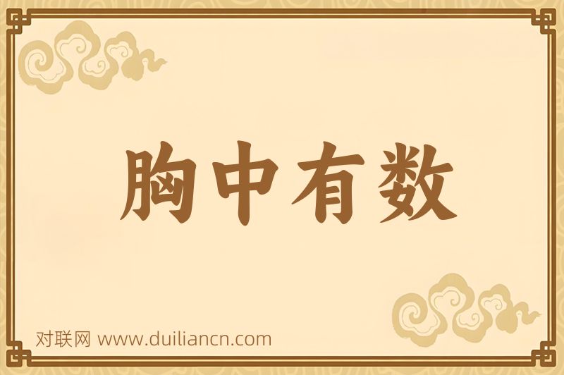 胸中有数词语的意思