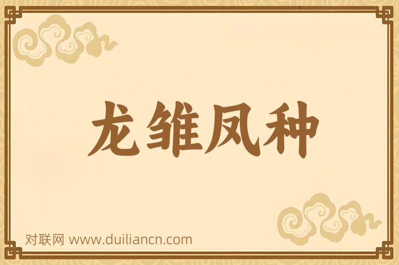 龙雏凤种词语的意思