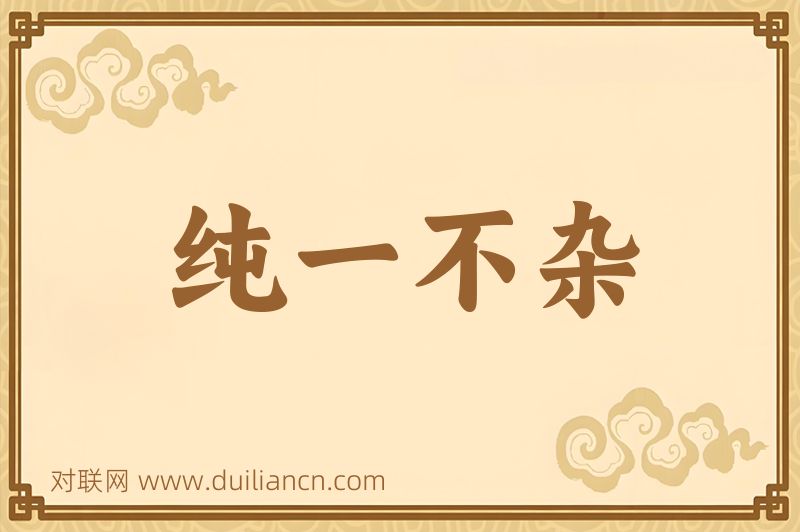 纯一不杂词语的意思