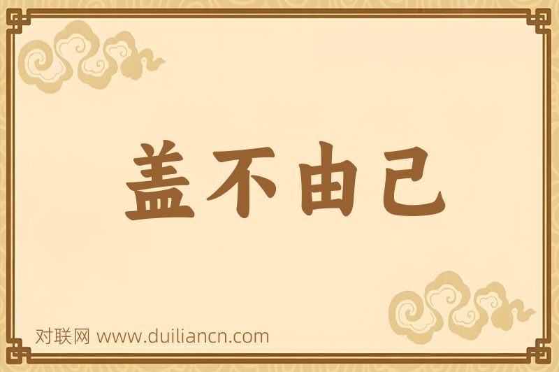盖不由己词语的意思