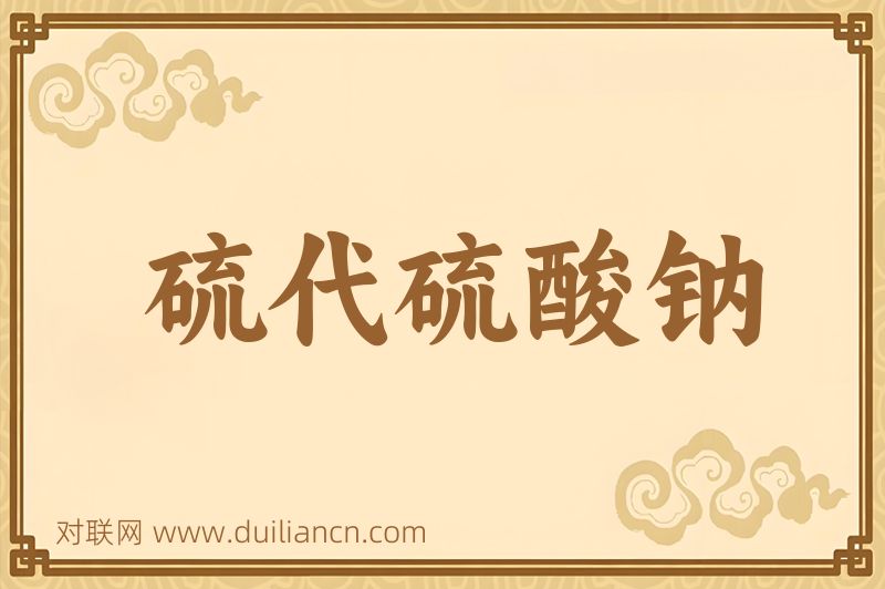 硫代硫酸钠词语的意思