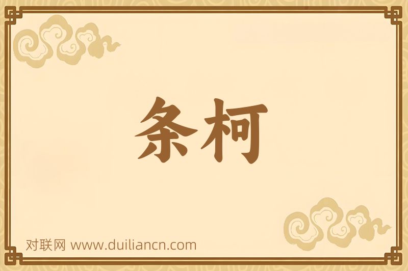 条柯词语的意思