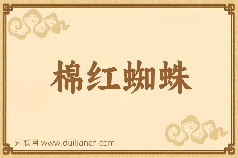 棉红蜘蛛词语的意思