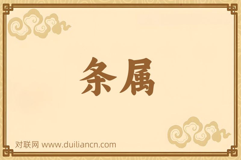 条属词语的意思