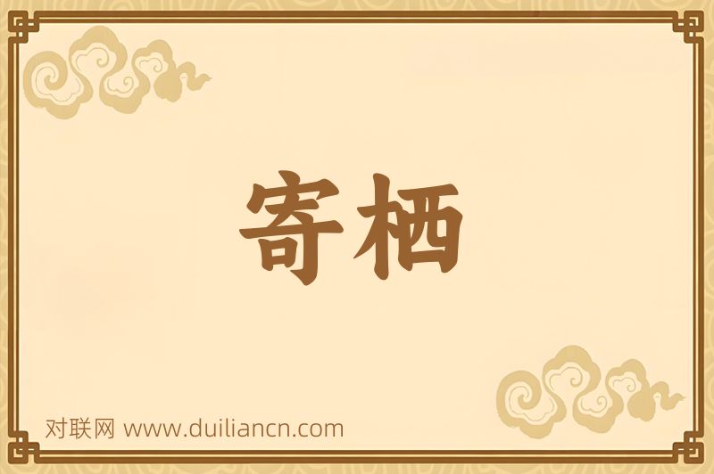 寄栖词语的意思