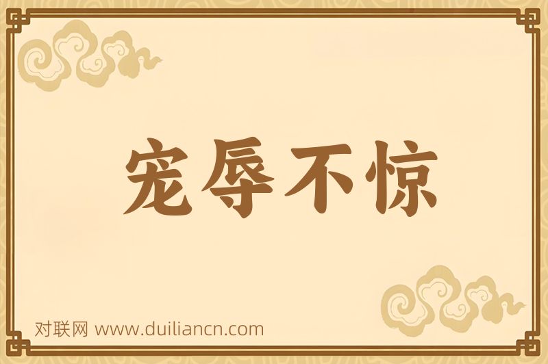 宠辱不惊词语的意思
