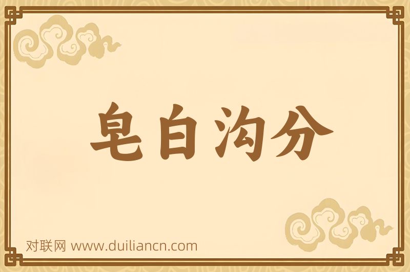 皂白沟分词语的意思