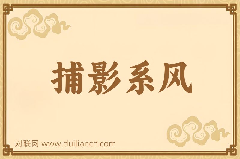 捕影系风词语的意思