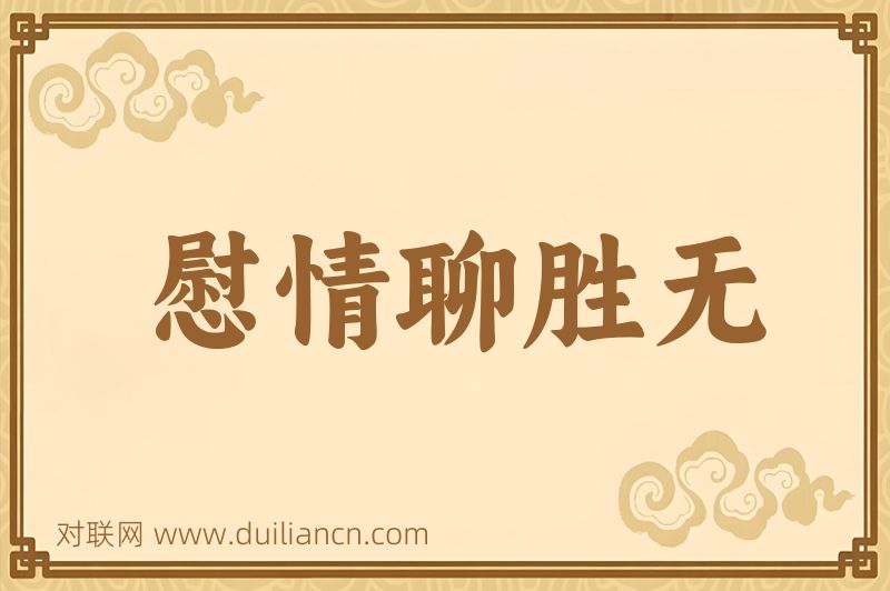 慰情聊胜无词语的意思