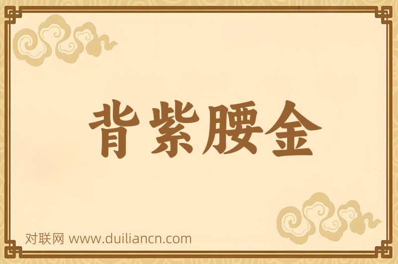 背紫腰金词语的意思