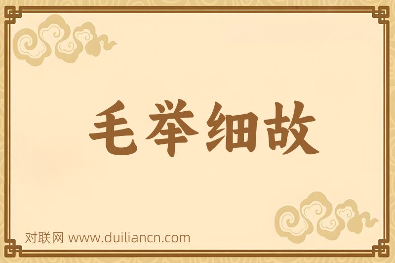 毛举细故词语的意思