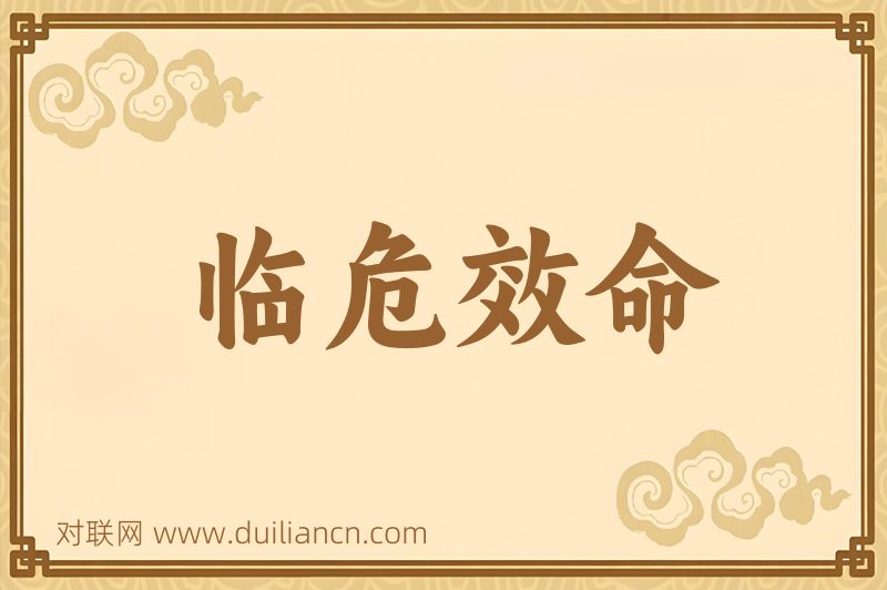 临危效命词语的意思