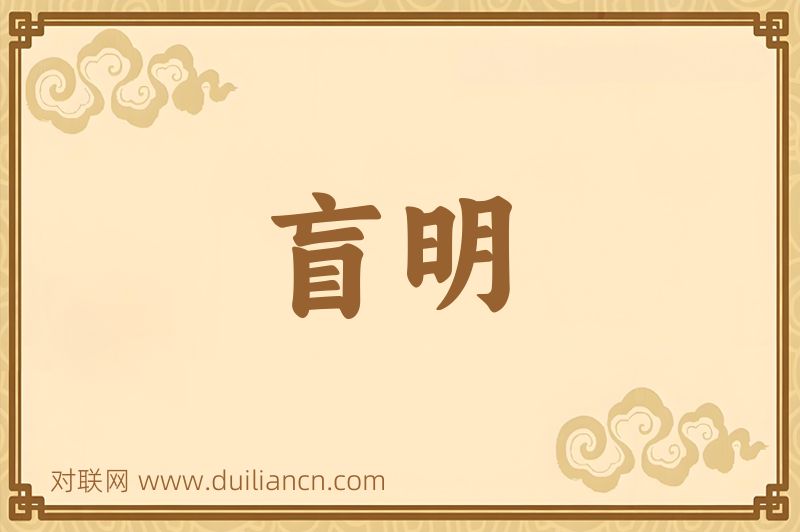盲明词语的意思