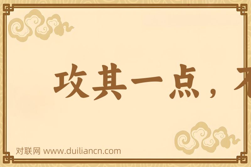 攻其一点,不及其余词语的意思