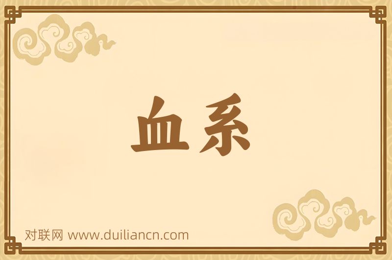 血系词语的意思