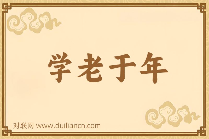 学老于年词语的意思