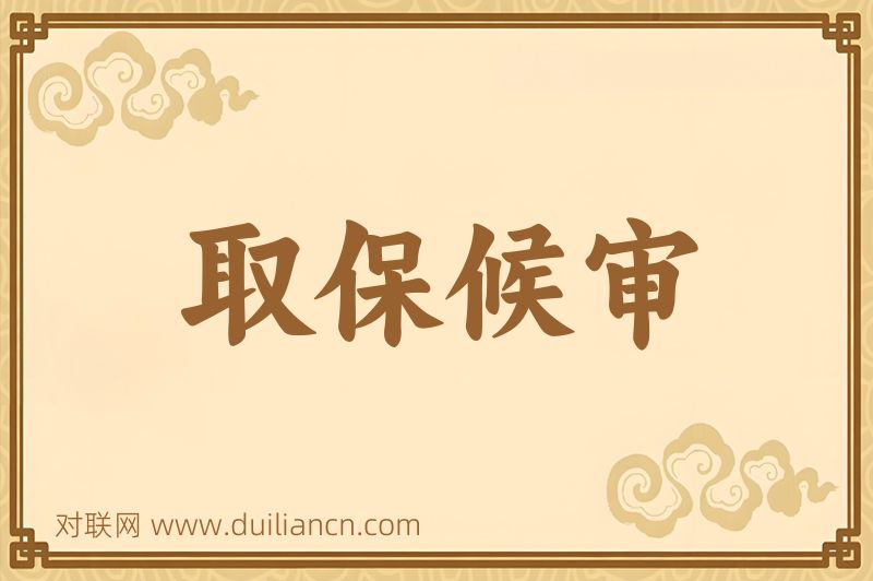 取保候审词语的意思