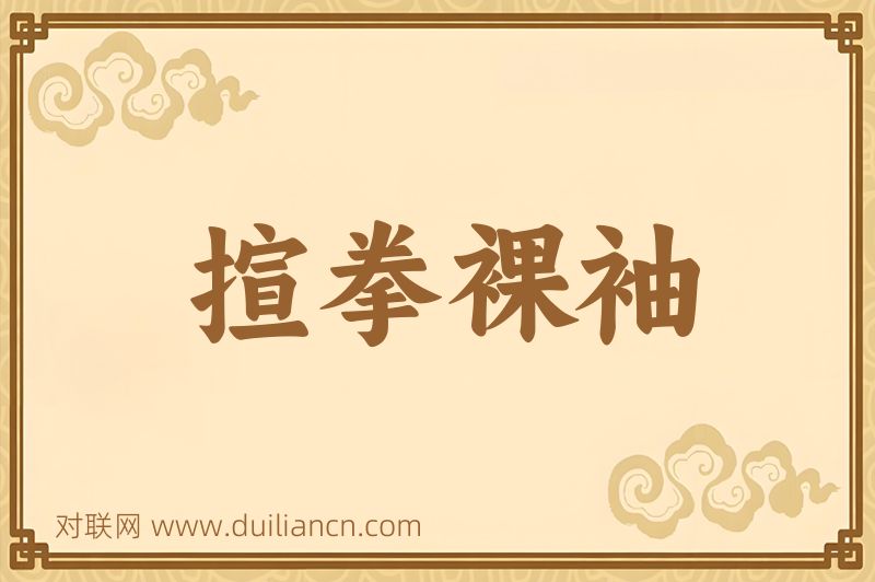 揎拳裸袖词语的意思