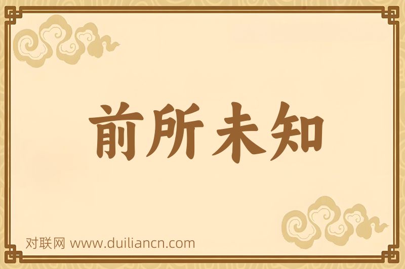 前所未知词语的意思