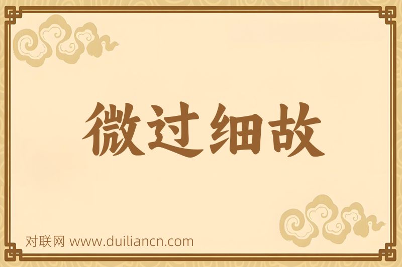 微过细故词语的意思