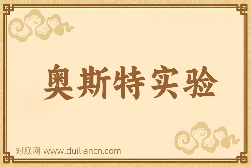 奥斯特实验词语的意思