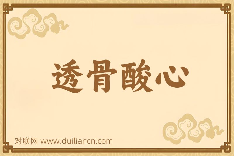 透骨酸心词语的意思