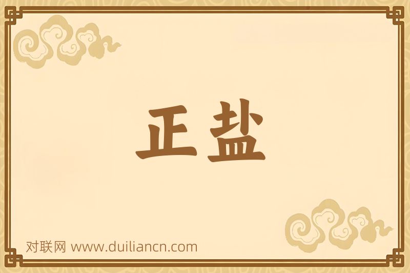 正盐词语的意思